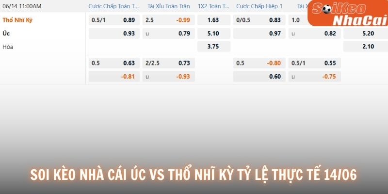 Soi kèo nhà cái Úc vs Thổ Nhĩ Kỳ tỷ lệ thực tế 14/06